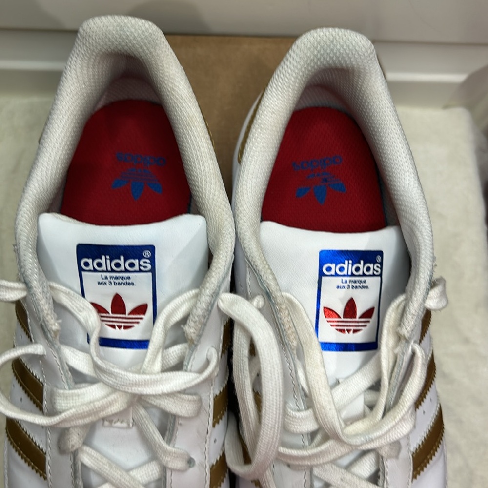 adidas Women’s Superstar Sneaker Gold Metallic - Picture 11 of 14